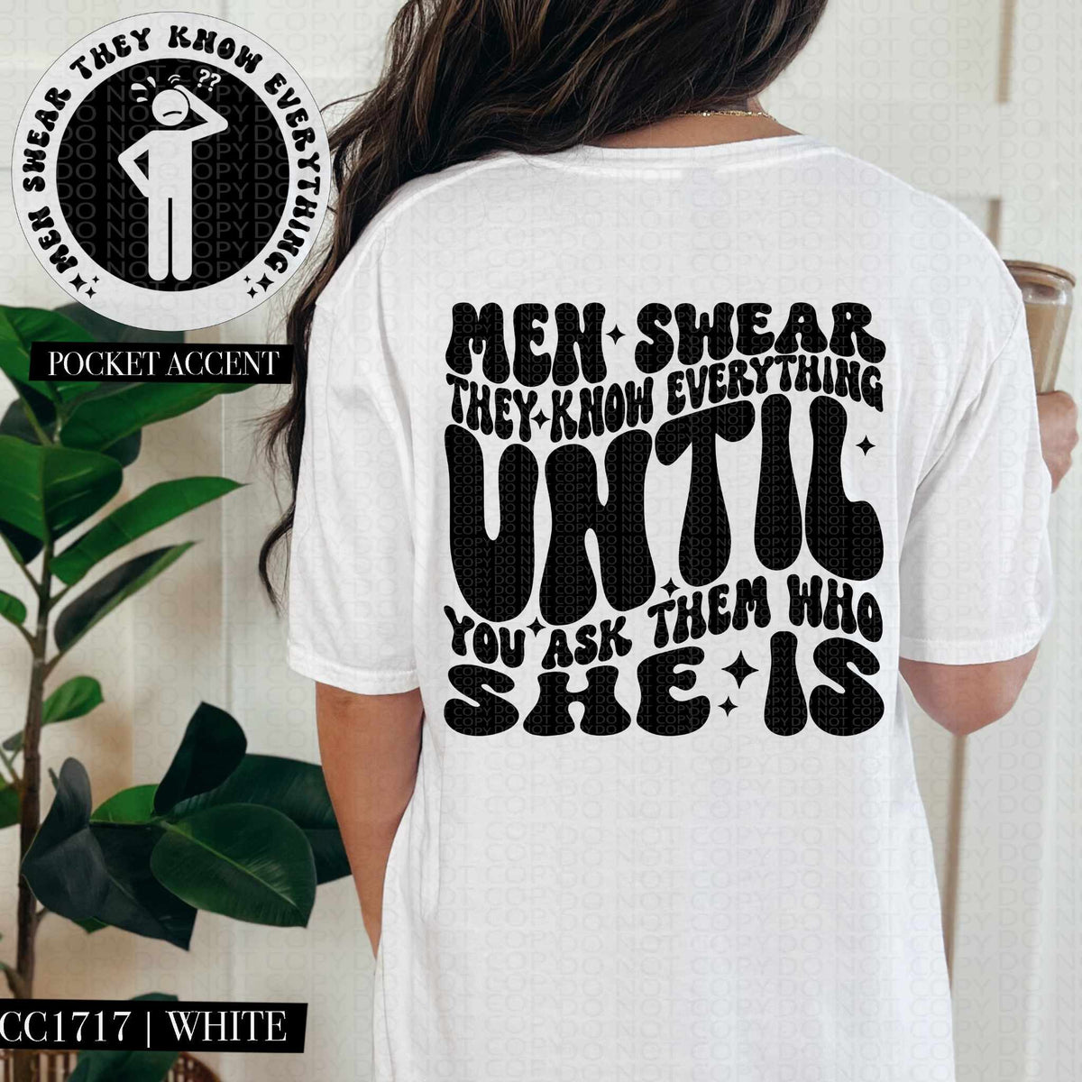 Men swear they know everything BLACK BACK (HW) 84669 DTF transfer