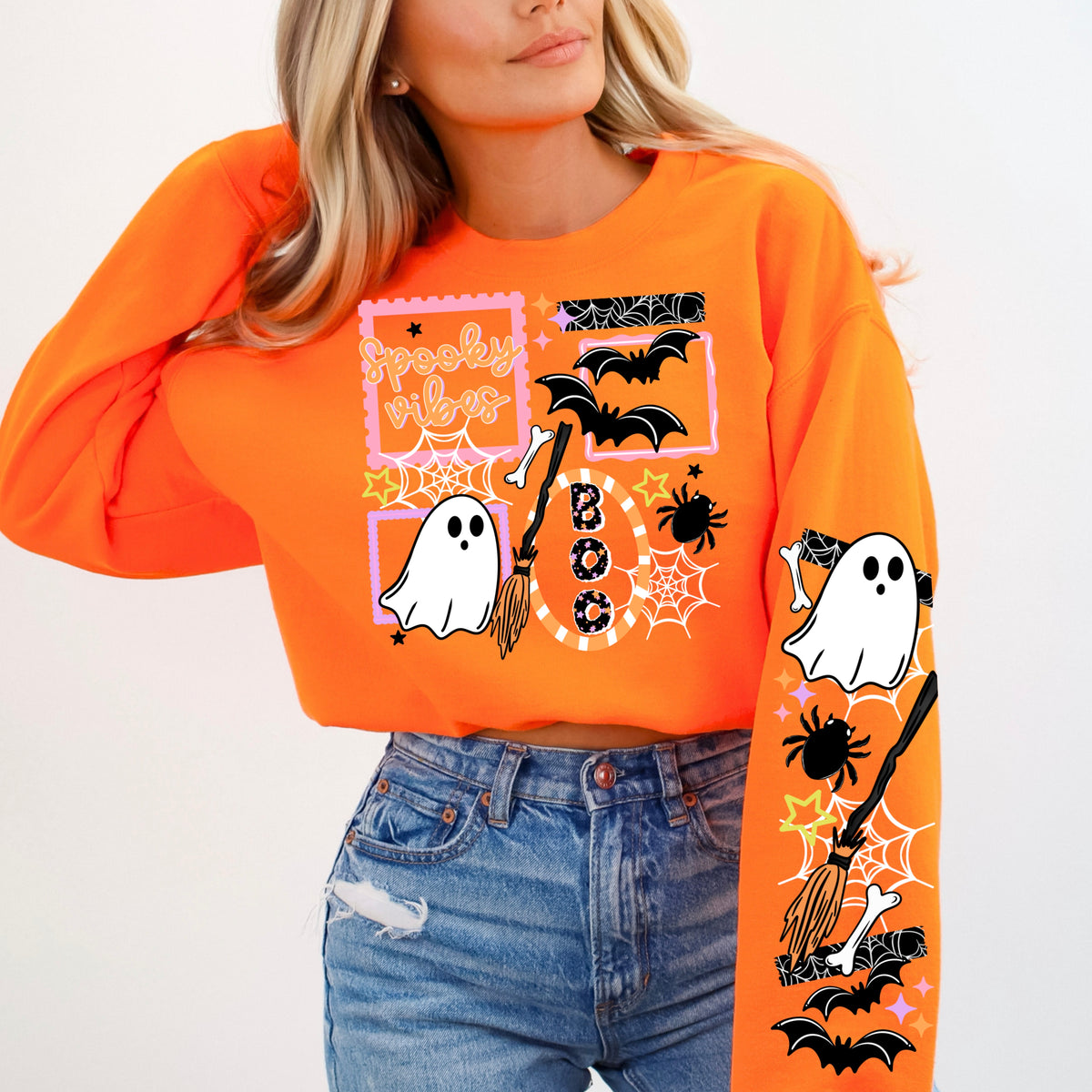 Spooky vibes colorful frames (set of two sleeves) (csc) DTF Transfer