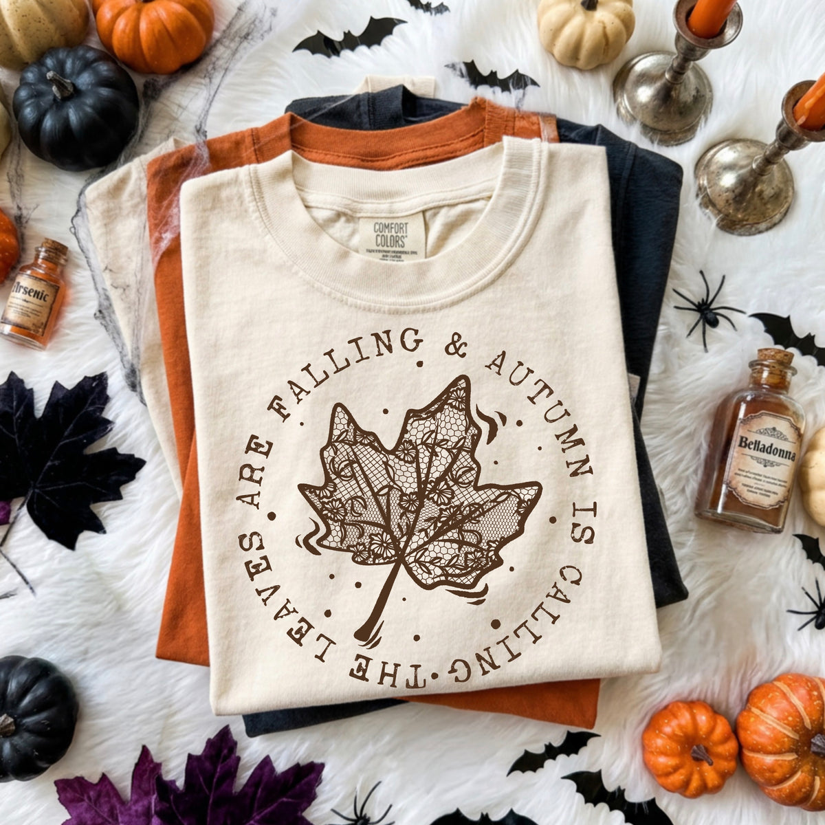 Fall leaf circle brown (csc) DTF Transfer