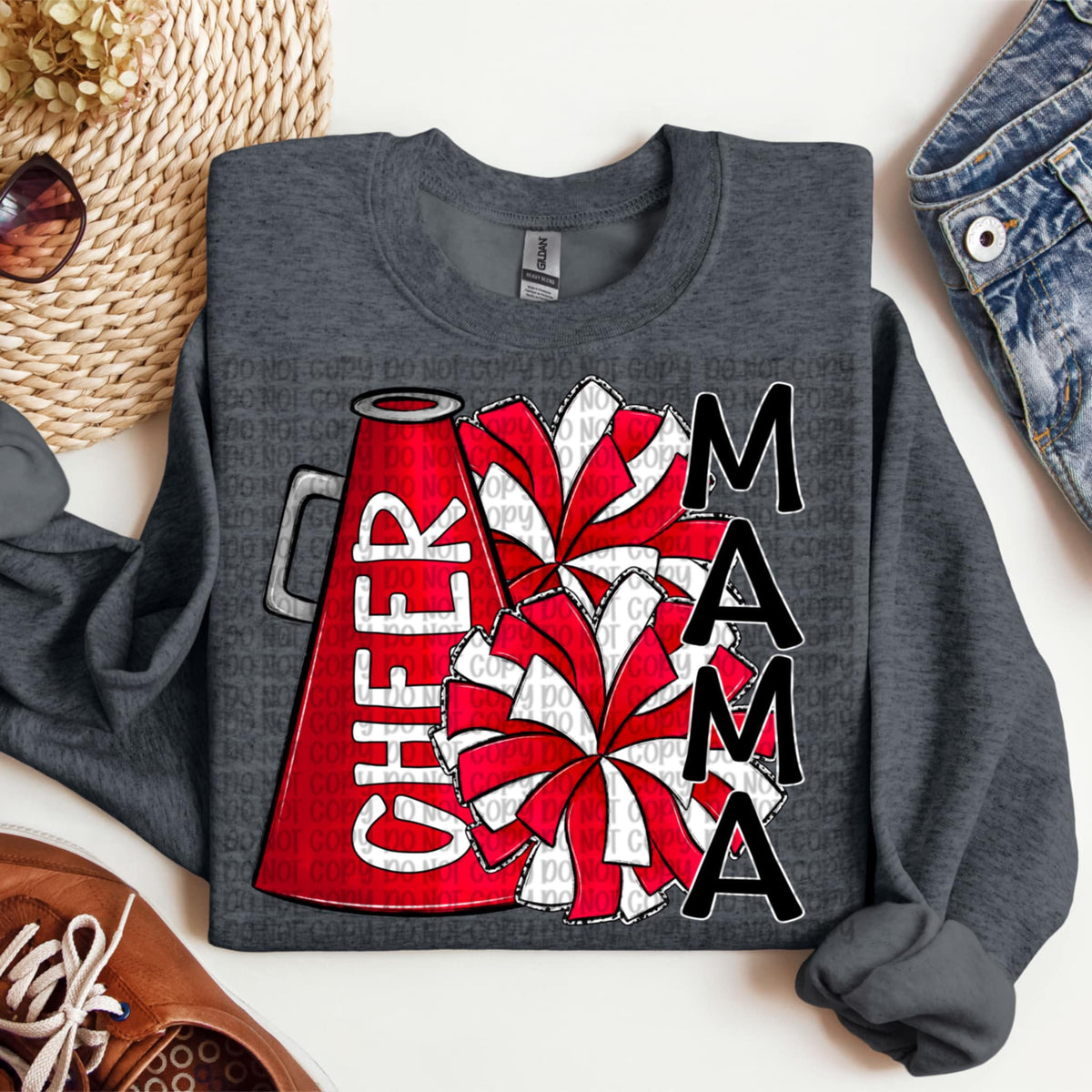 Cheer mama red megaphone vertical (VP) 91941 DTF transfer