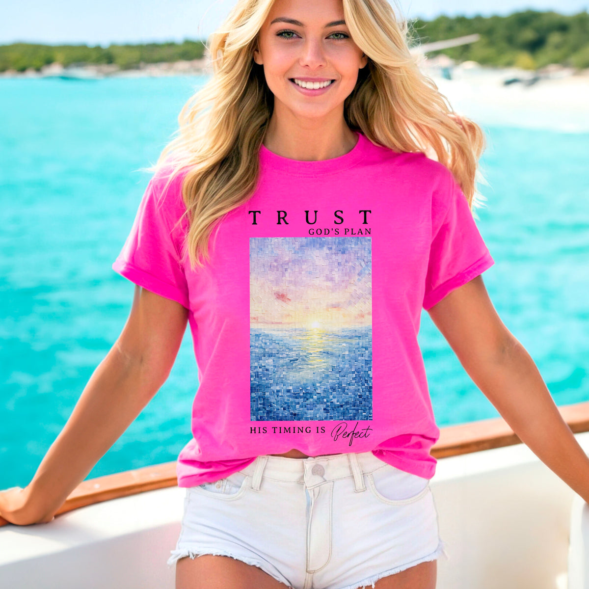 Trust gods timing his plan is perfect water 95346 DTF transfer