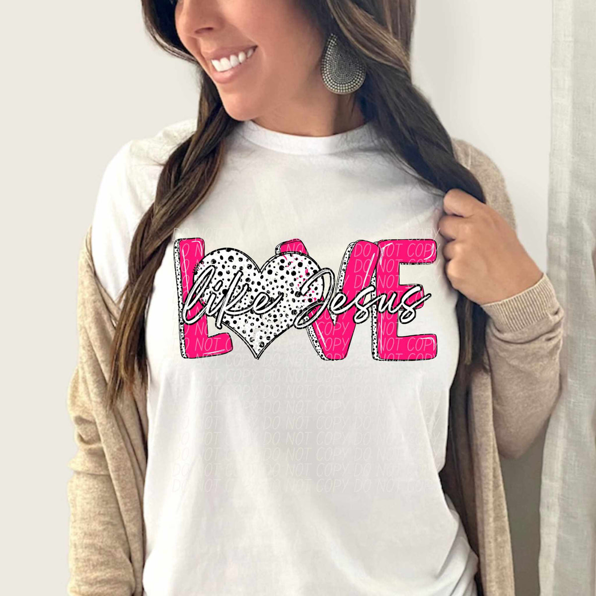 Love like Jesus black outline (CITY) 75752 DTF transfer