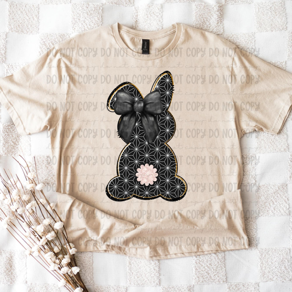 Black polka dot bunny (REVEL) 91191 DTF transfer