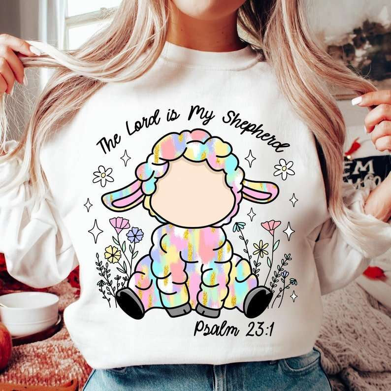 The lord is my shepherd rainbow lamb 80189 DTF transfer