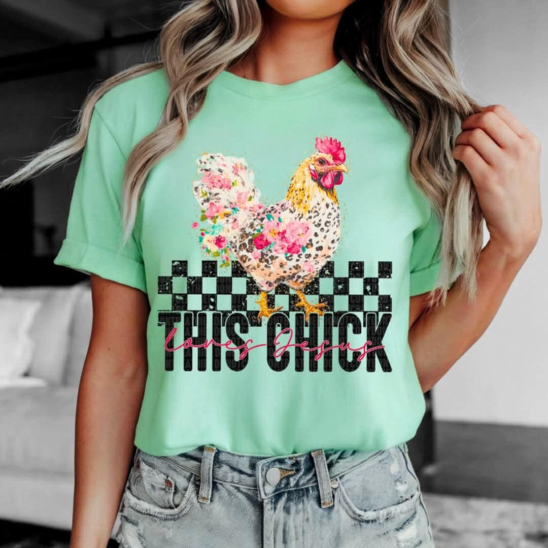 This chick loves Jesus (SDD) 97280 DTF transfer