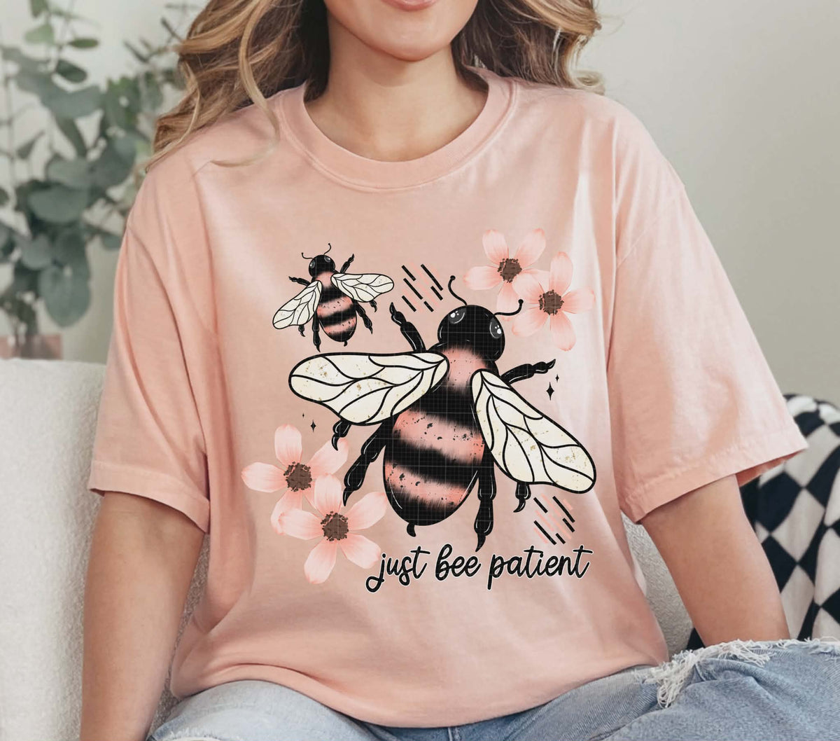 Just bee patient Pink Bee (linda) DTF transfer