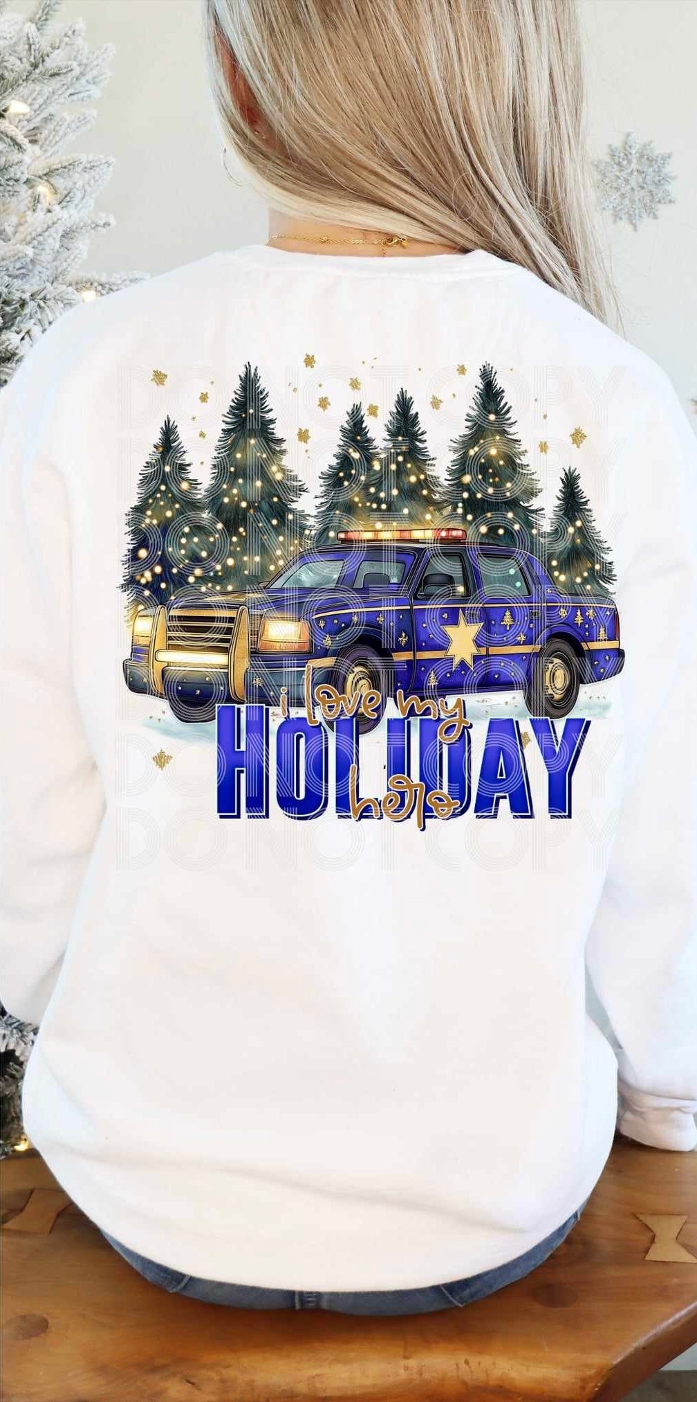 I love my holiday hero police (SSD) 70635 DTF transfer