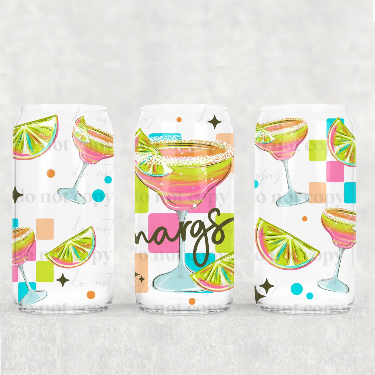 Margs colorful checker (CSC) UV DTF WRAP