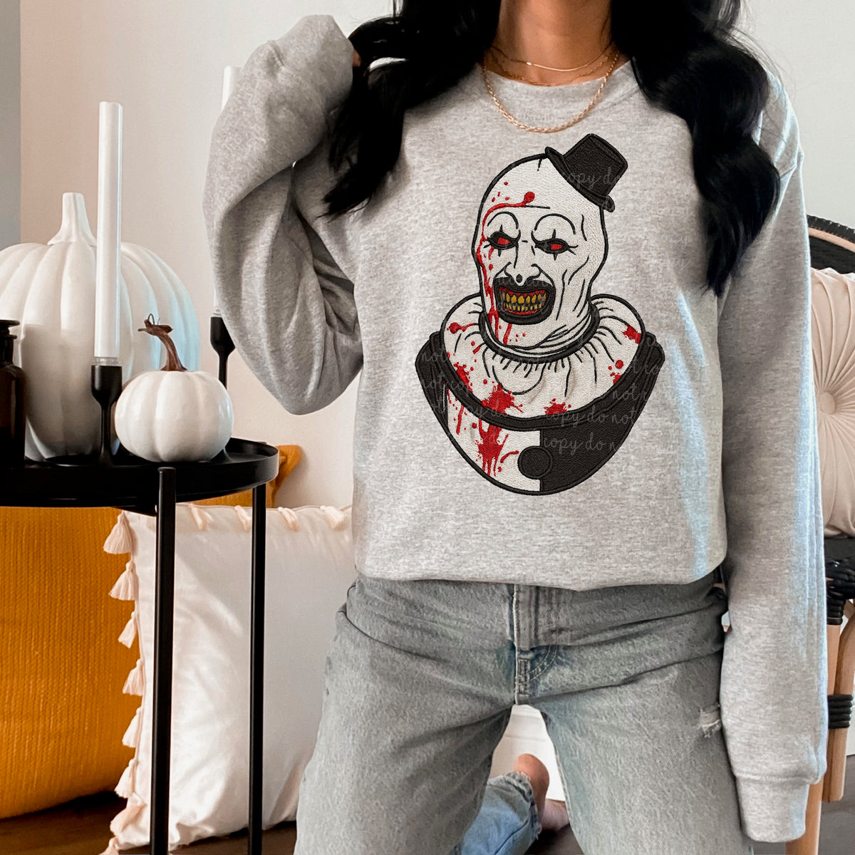 Clown with blood splatter 115468 DTF transfer