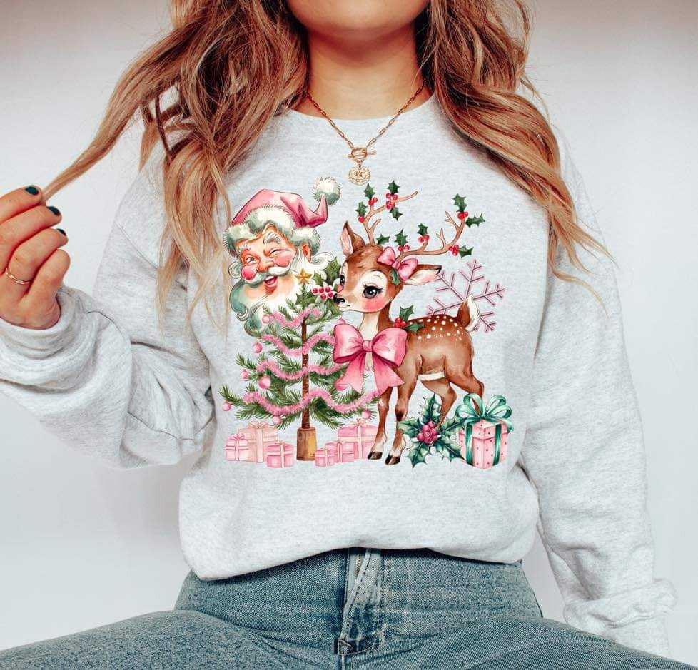 Pink deer Christmas (LYTTLE) 70043 DTF transfer