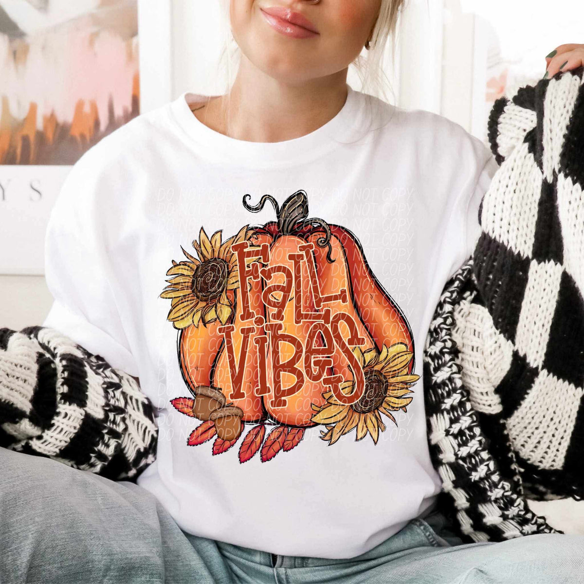Fall vibes pumpkin city DTF transfer