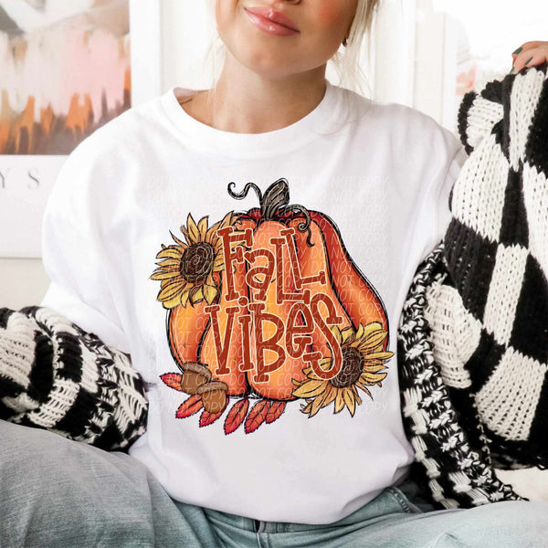 Fall vibes pumpkin city DTF transfer