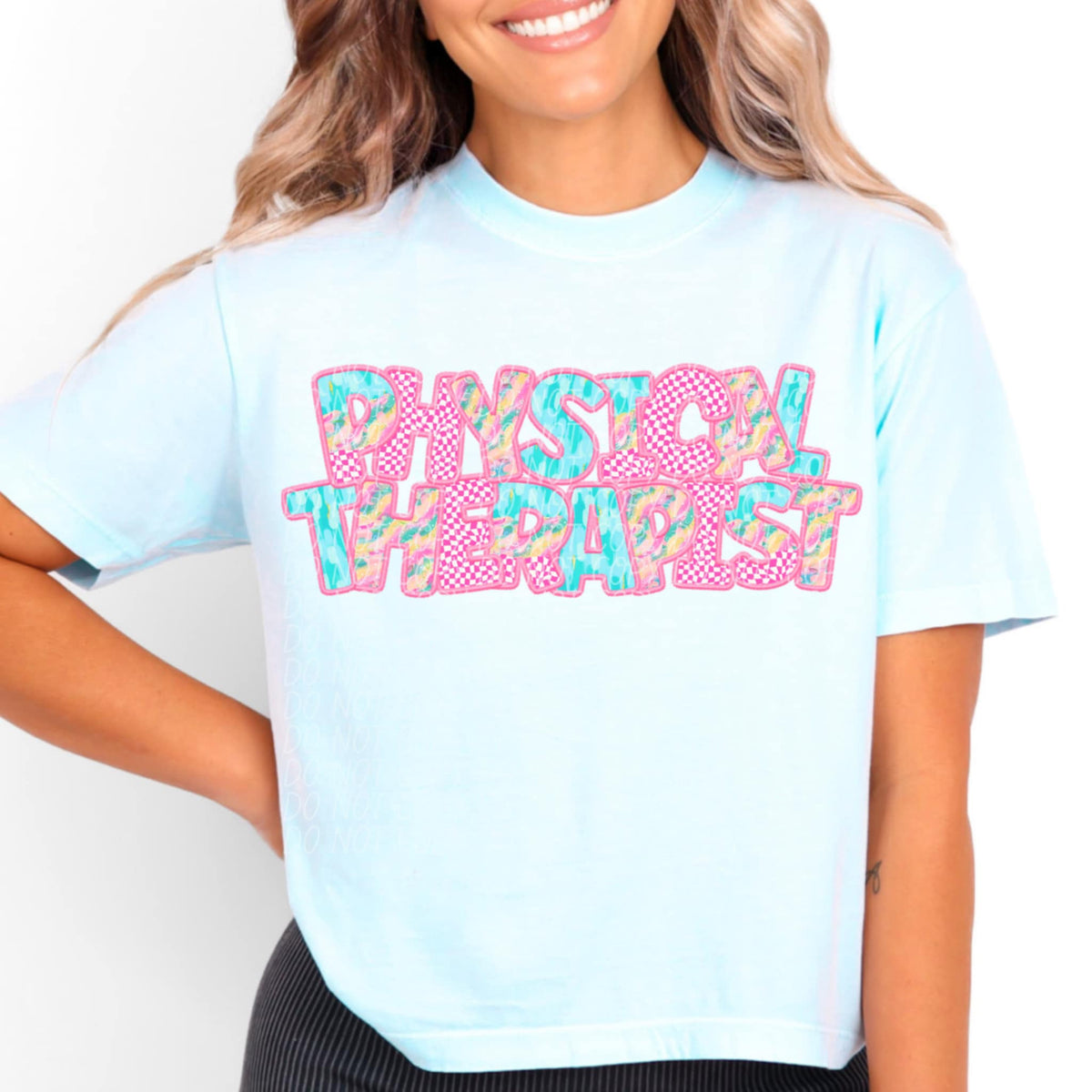 Physical therapist pink checkered (CITY) 97097 DTF transfer