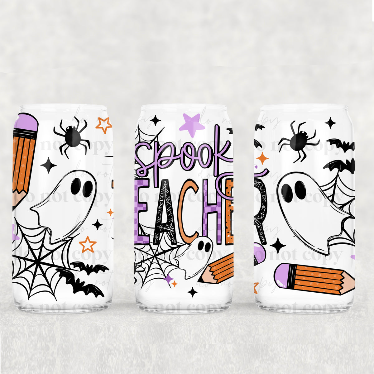 Spooky Teacher pencils (CSC) UV DTF WRAP
