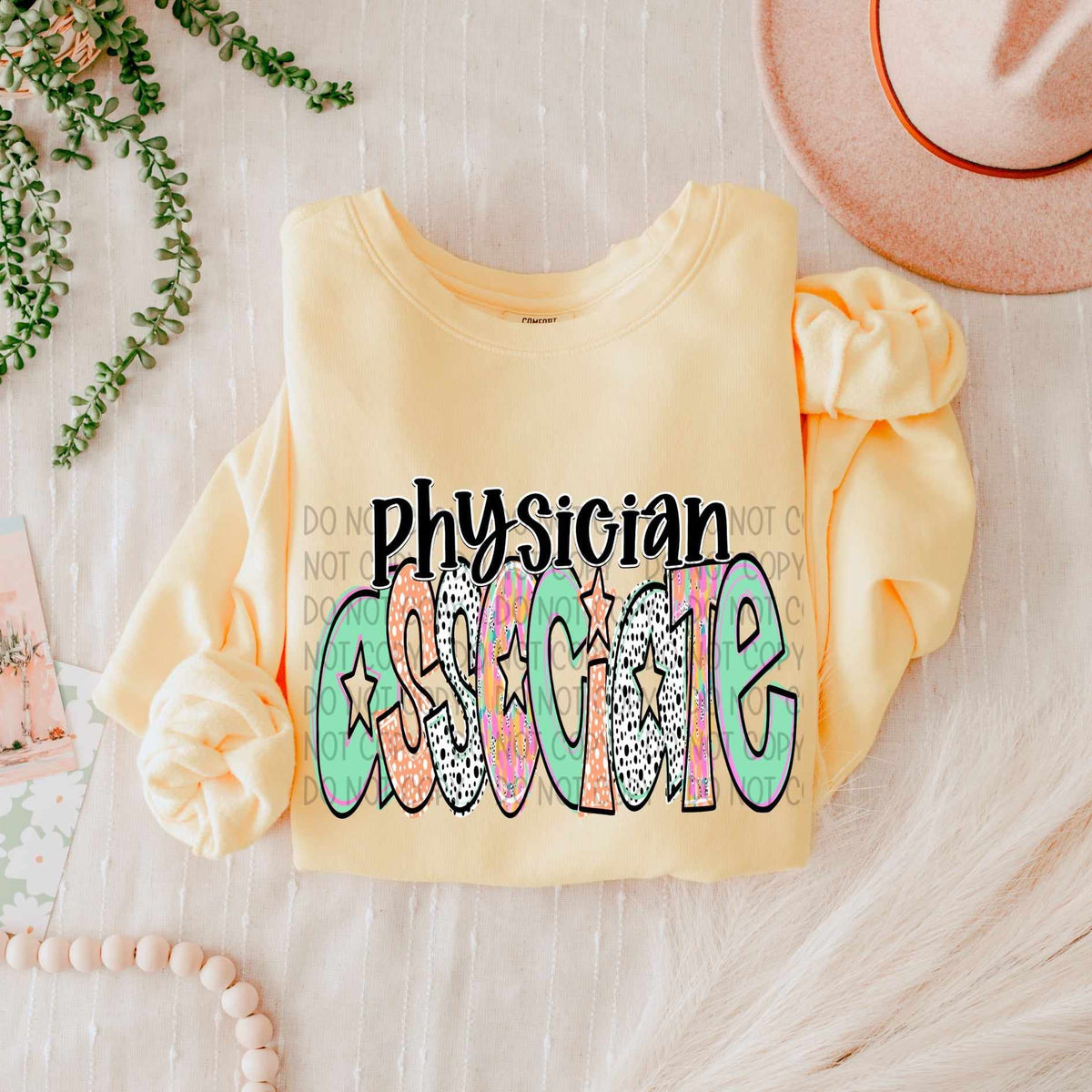 Physician associate peach and green (SWD) 55421 DTF transfer