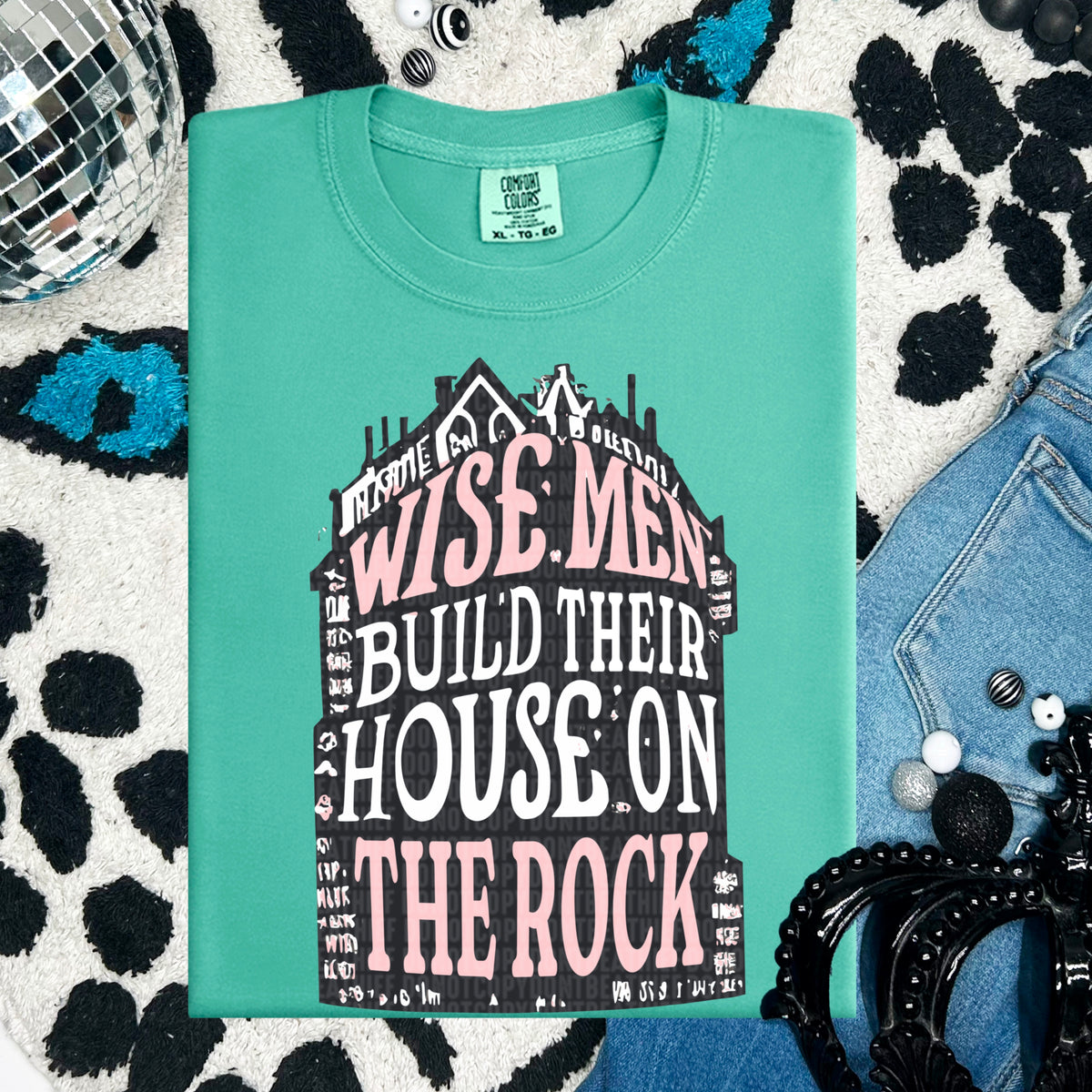 Wise men build their house in the rock 95514 DTF transfer