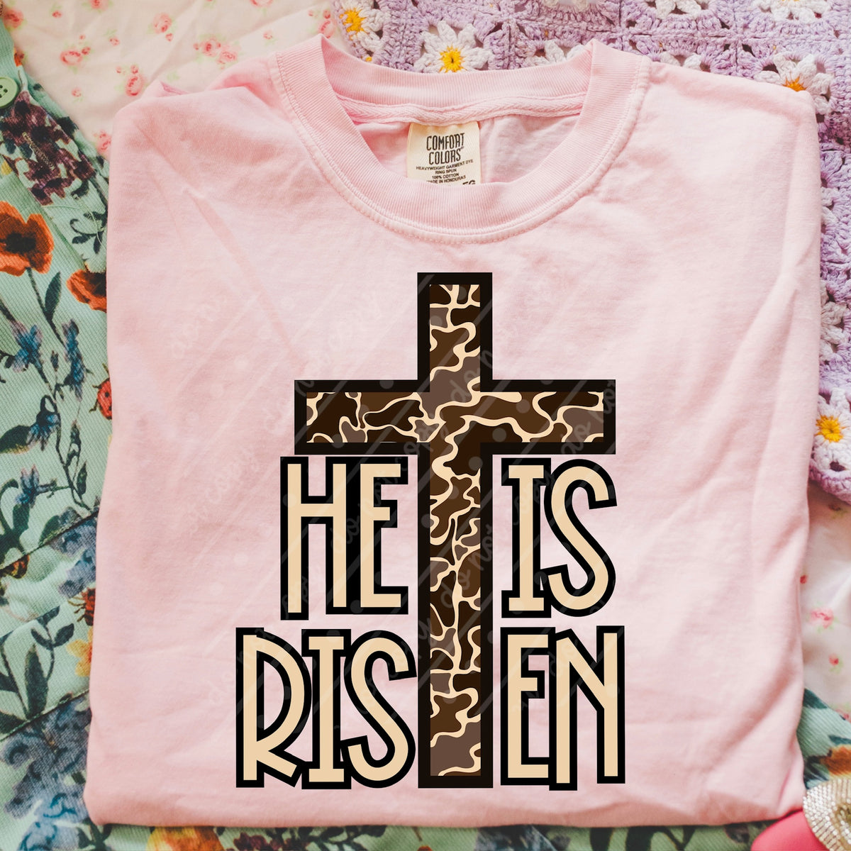 He is risen camo cross DTF Transfer