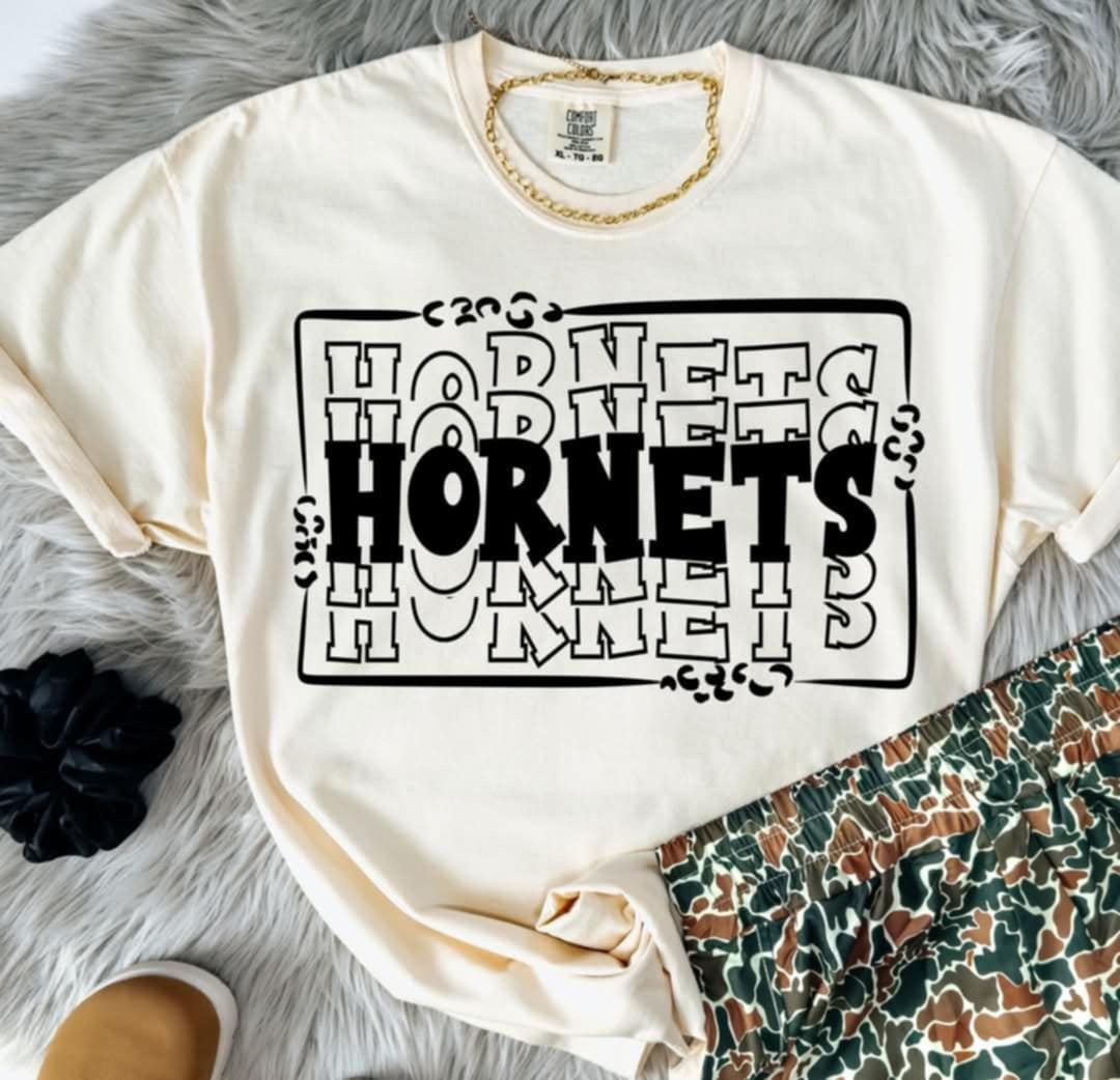 Hornets stacked with frame (S&G) 98096 DTF transfer