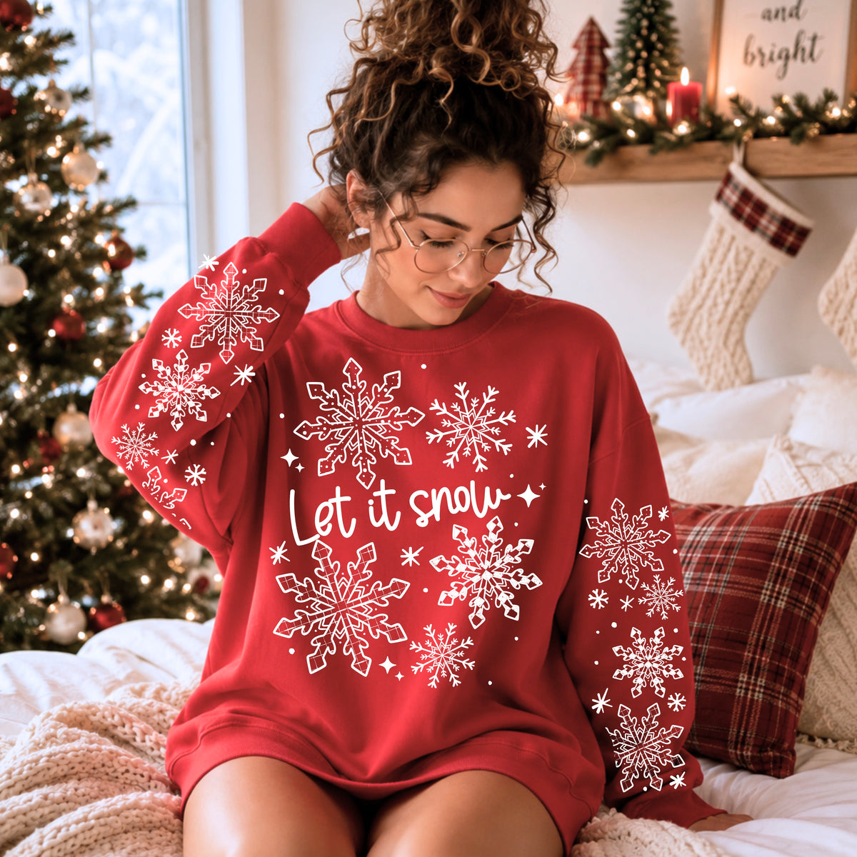 Let it snow white (front only) (csc) DTF Transfer