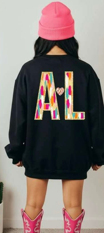 AL brushstroke with heart (S&G) 82965 DTF transfer