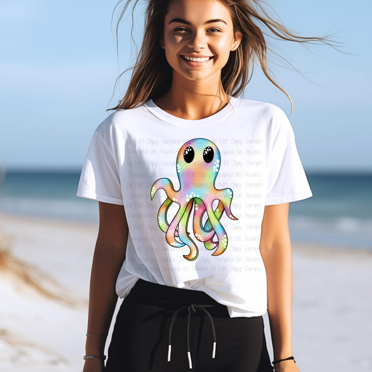 Rainbow octopus 106084 DTF transfer