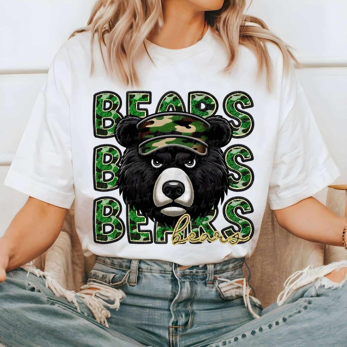Bears camo stacked (VIRGO) 70568 DTF transfer