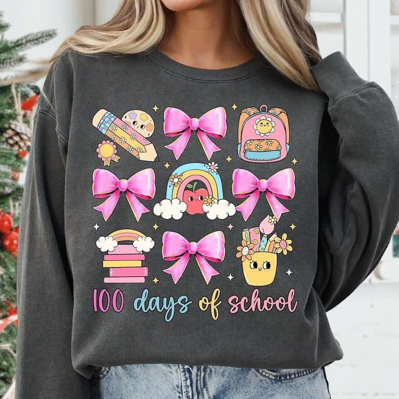 100 days of school collage 77629 DTF transfer