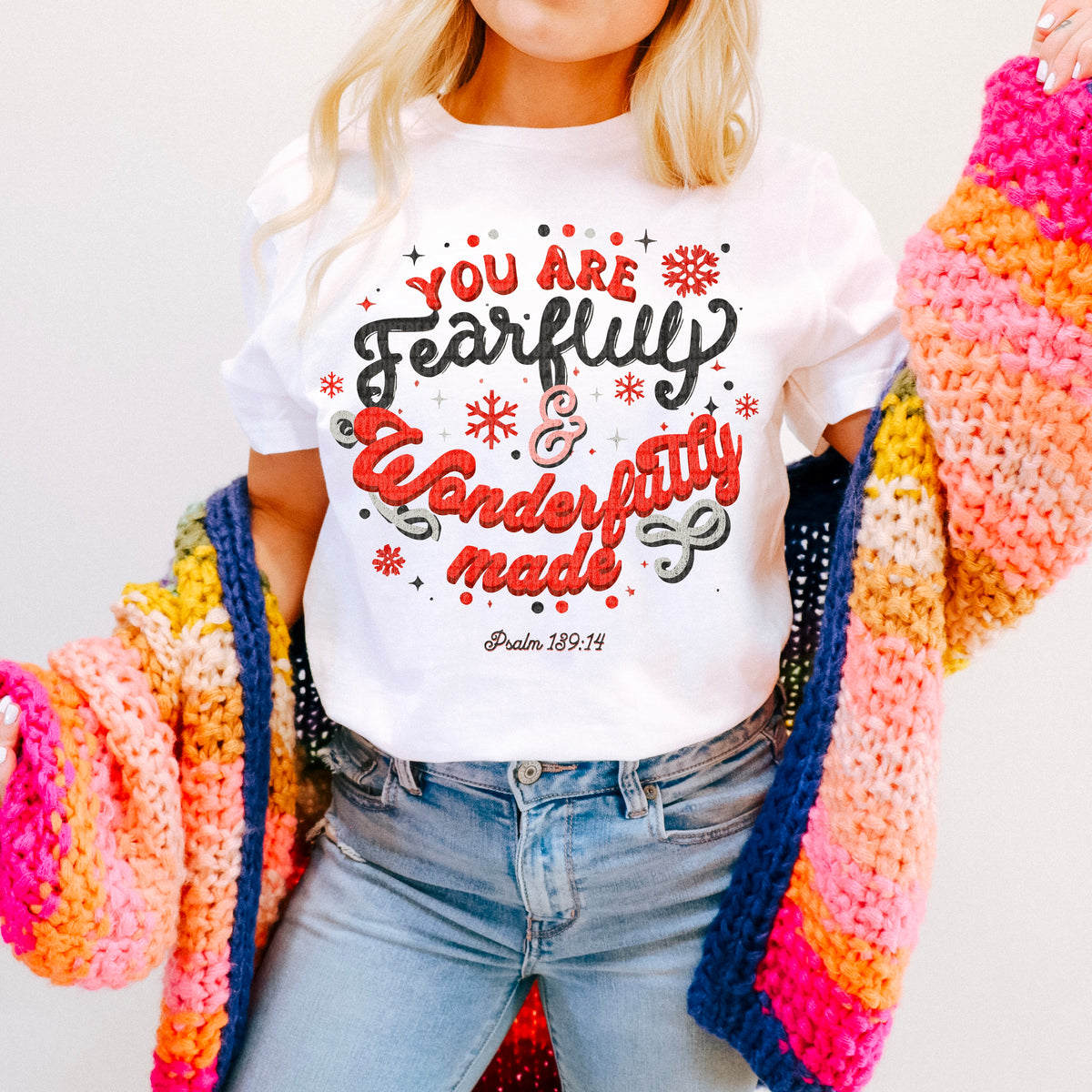 You are fearfully & wonderfully made red and black 94949 DTF transfer