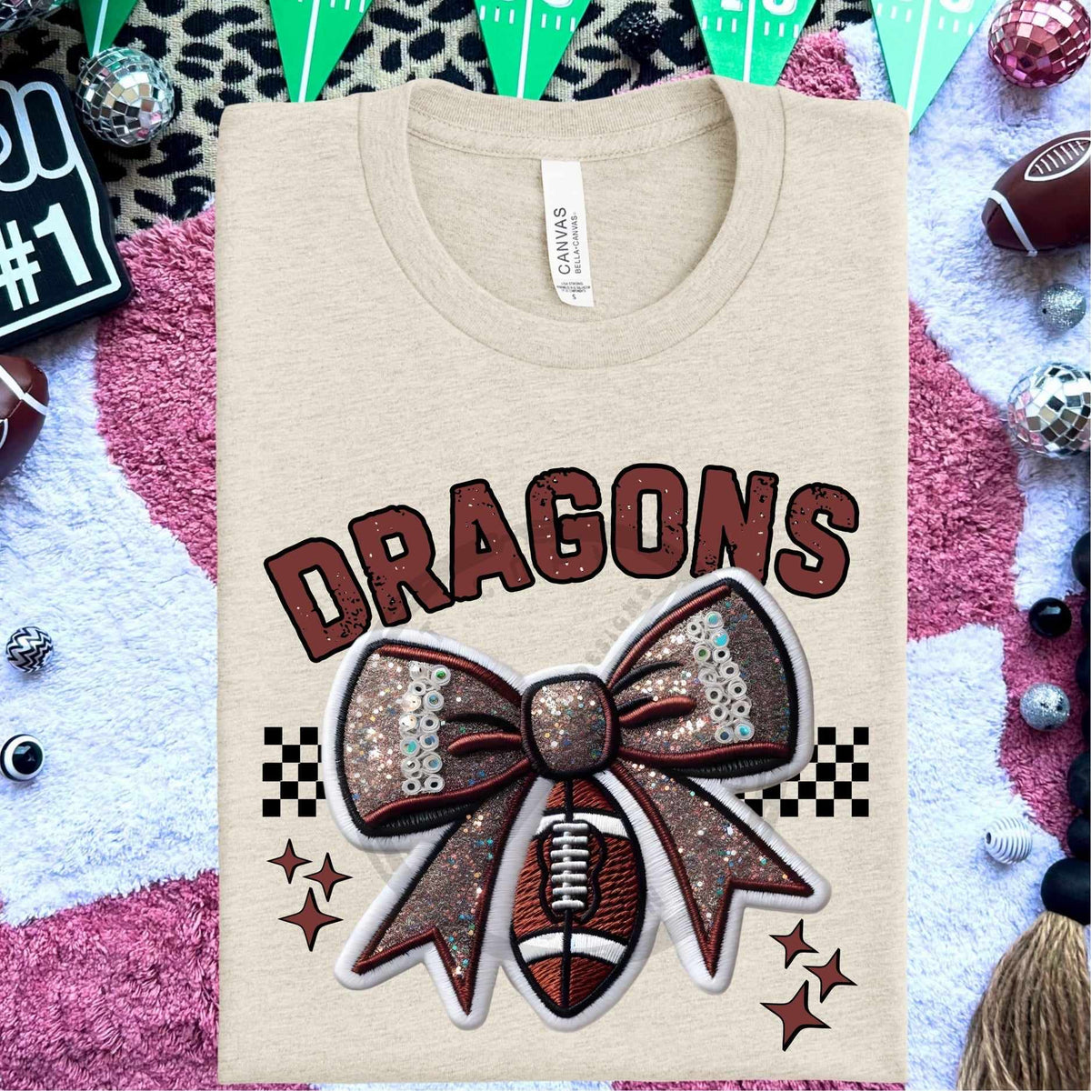 Dragons bow and football (HW) 58309 DTF transfer