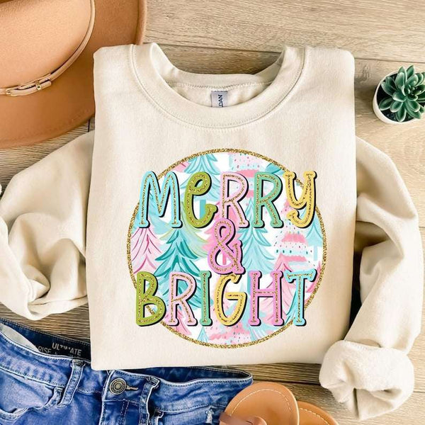Merry & bright pastel circle 67928 DTF transfer