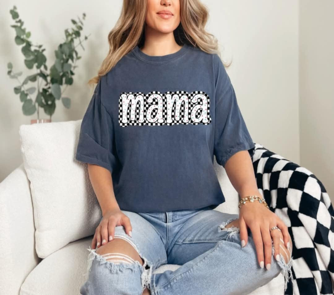 Mama checkered (Linda) 99701 DTF transfer