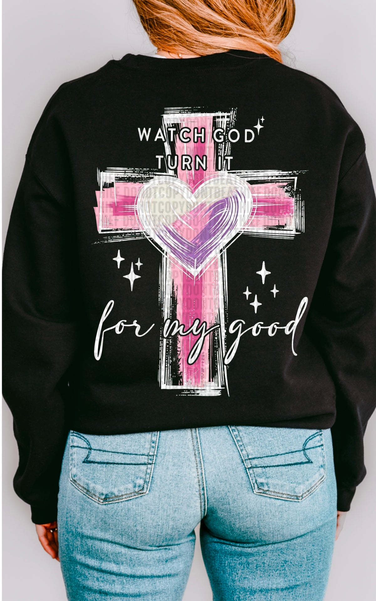Watch god turn it for my good white font 93388 DTF transfer