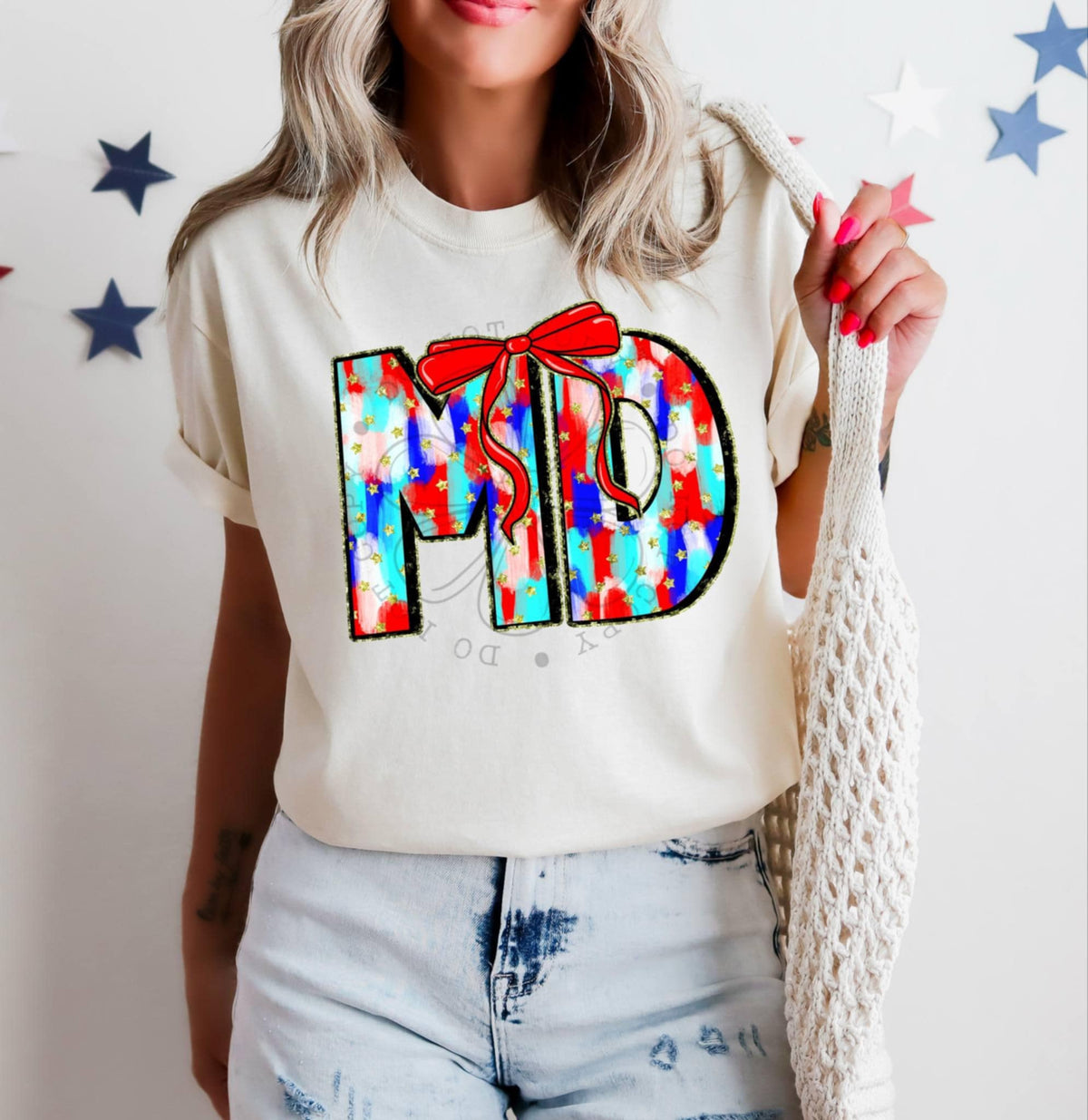 Patriotic brushstroke states DTF transfers