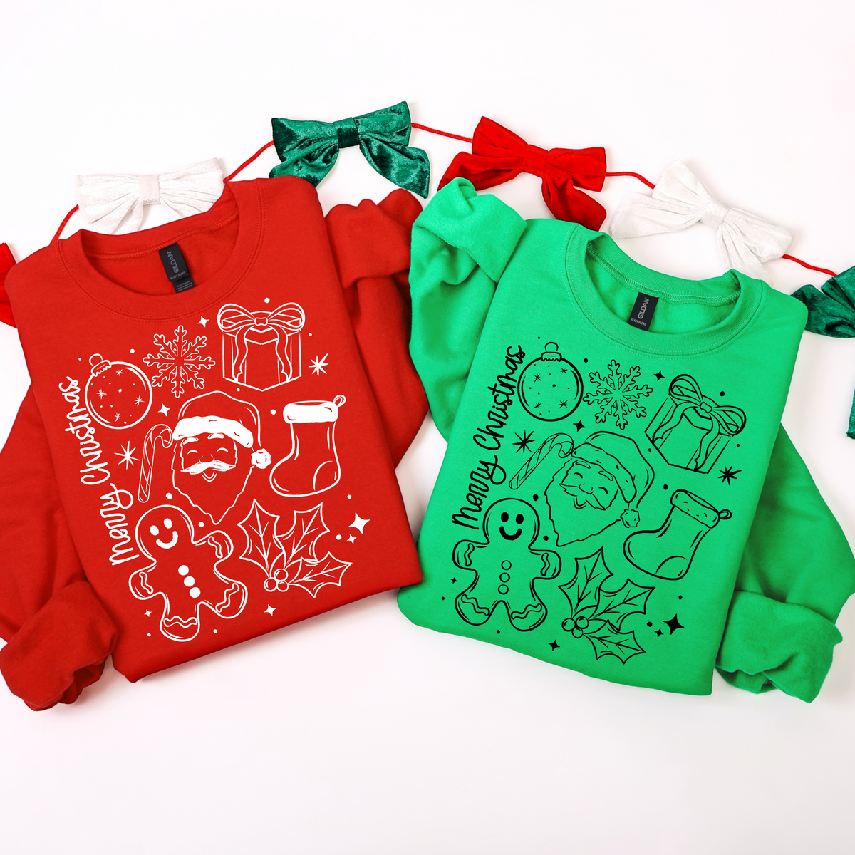 Christmas doodles (black ) (csc) DTF Transfer