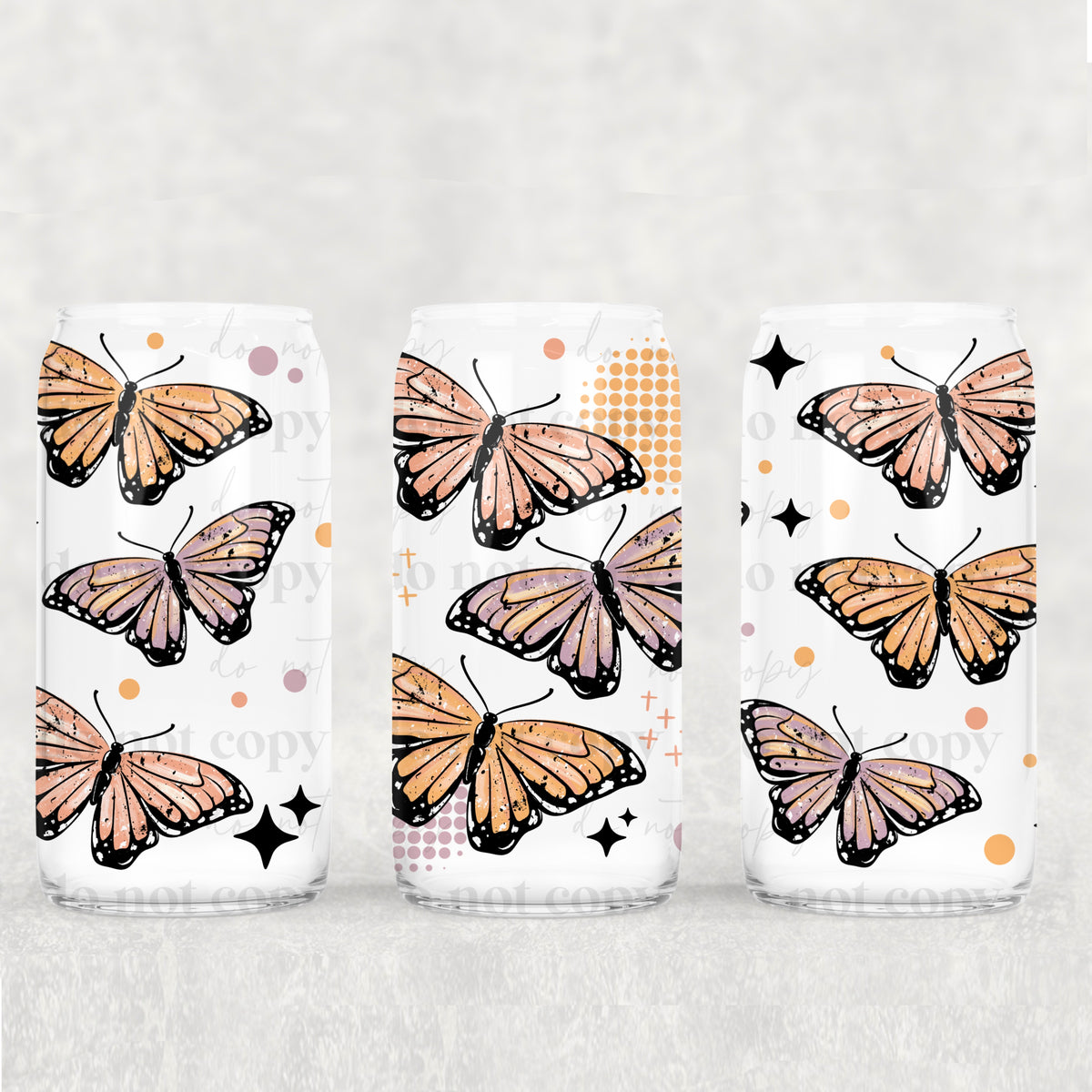 Pink and purple butterflies (CSC) UV DTF WRAP