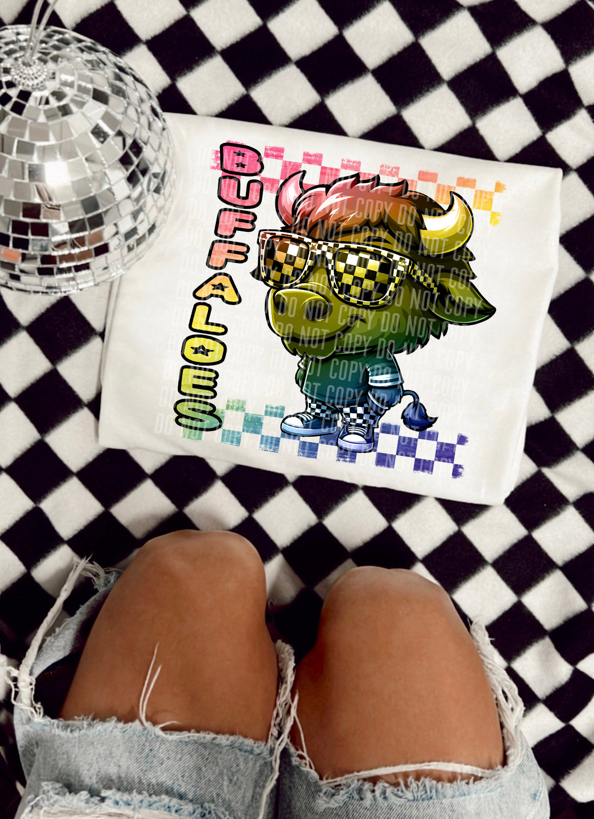 Rainbow Mascot Cartoon Buffaloes 30708 DTF transfers