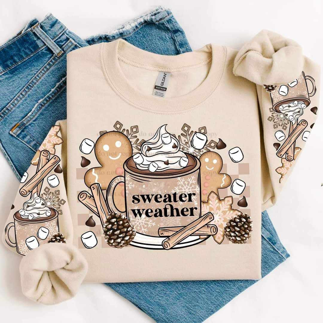 Sweater weather gingerbread and latte FRONT ONLY (CSC) 64706 DTF transfer