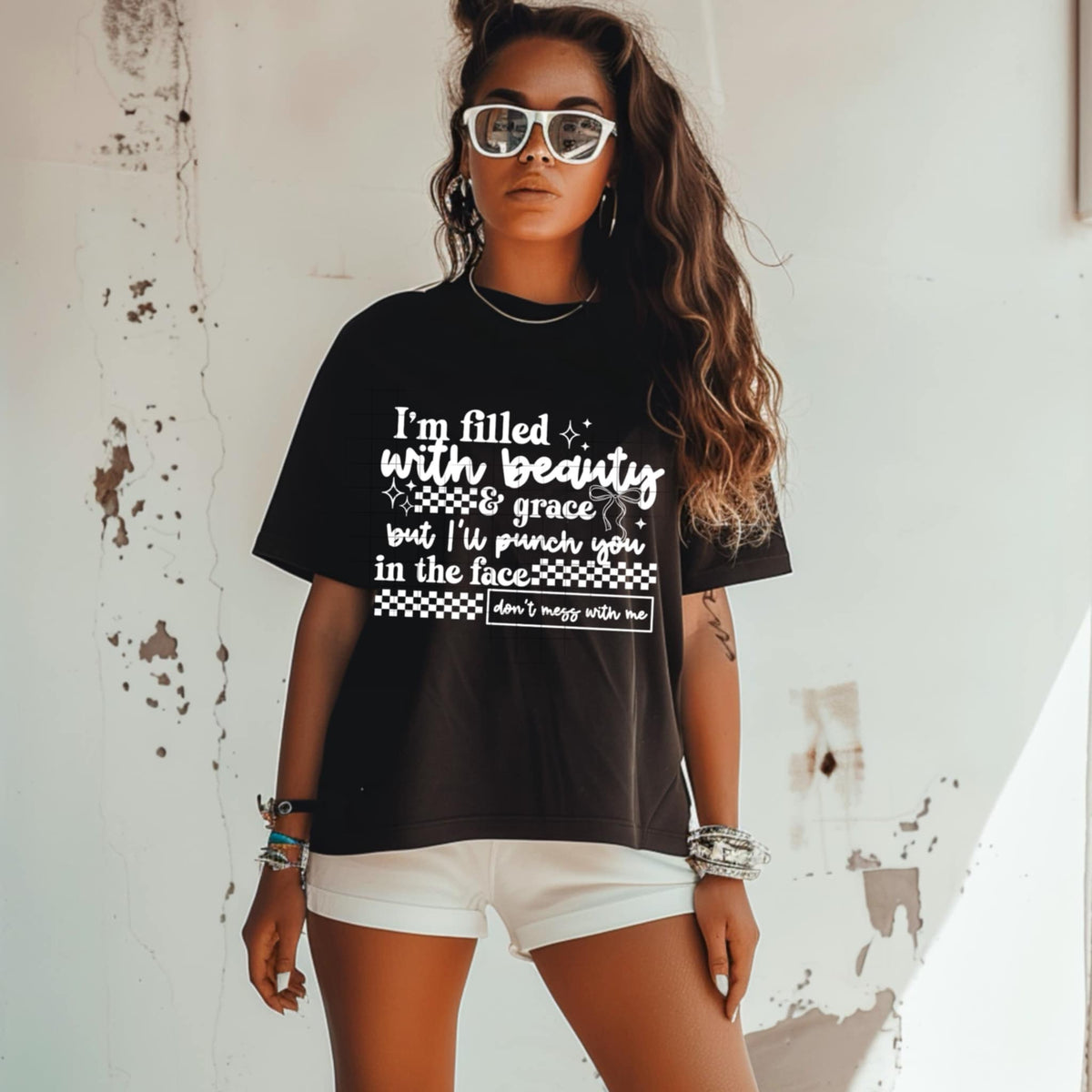 I’m filled with beauty & grace white font (CSC) 95715 DTF transfer
