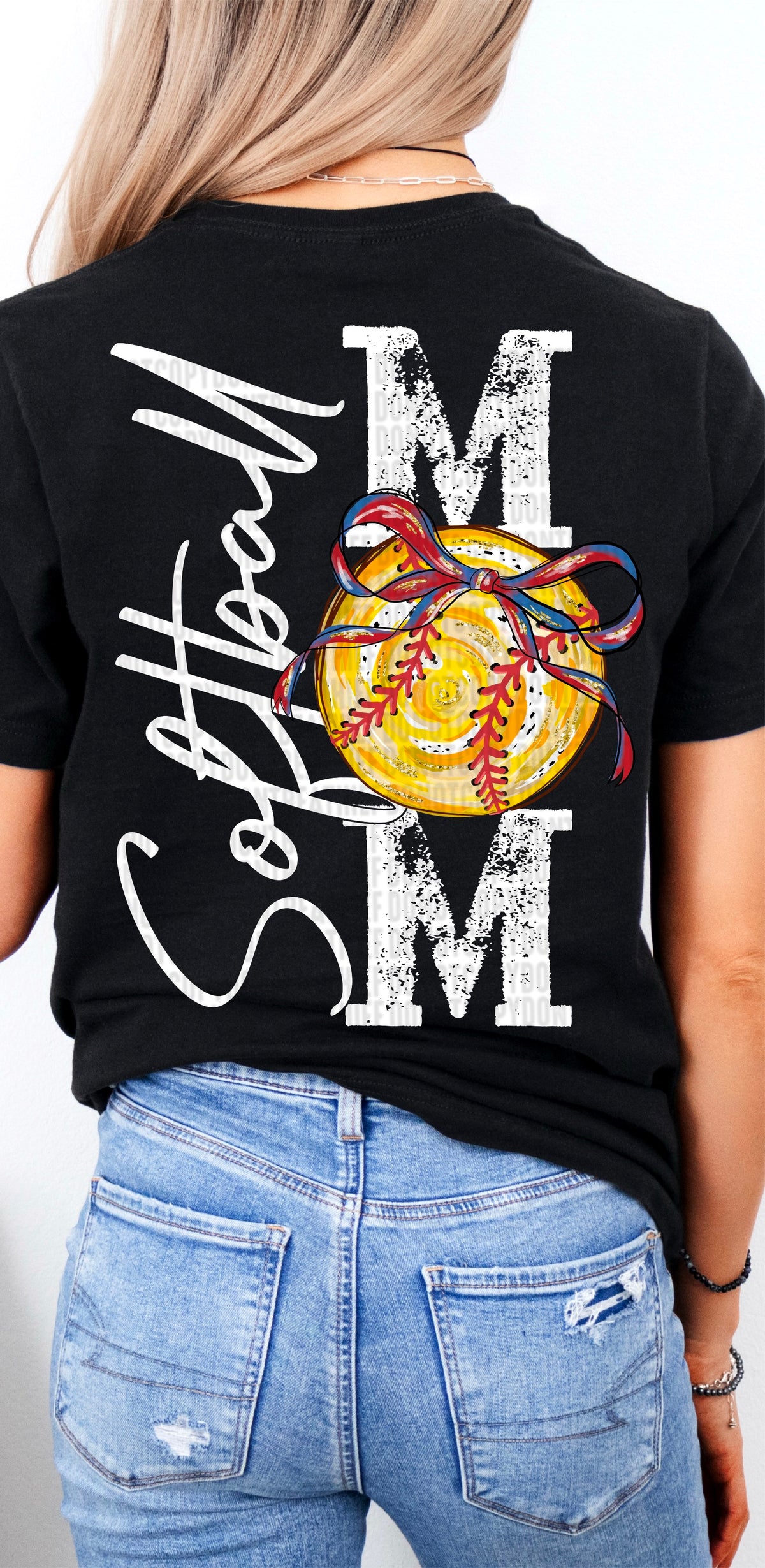 Softball mom white font 100139 DTF transfer