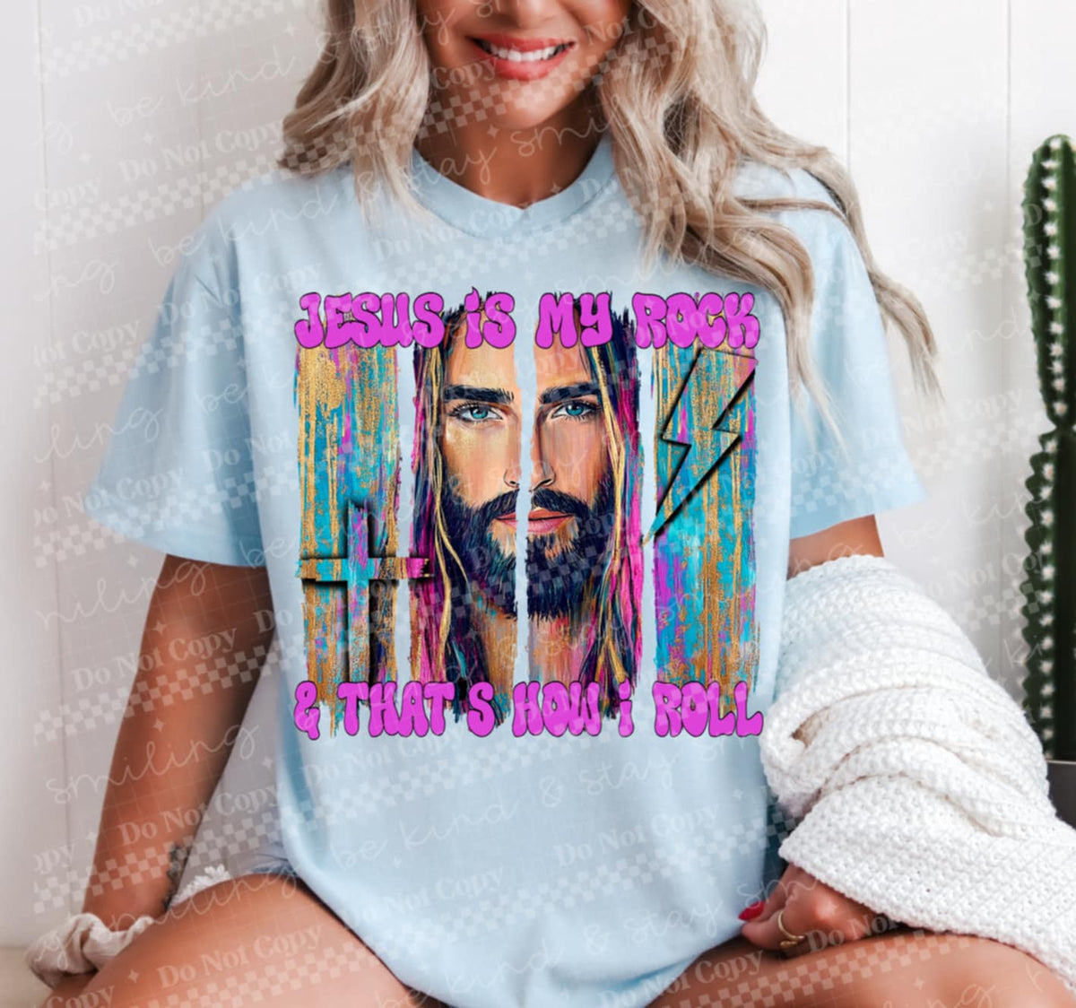 Jesus is my rock & that’s how I roll 107173 DTF transfer