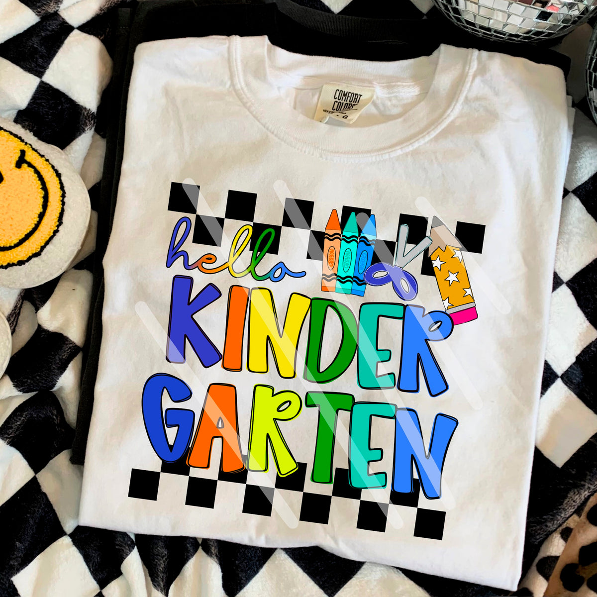 Hello Kindergarten rainbow BOY with star pencil 110540 DTF transfer