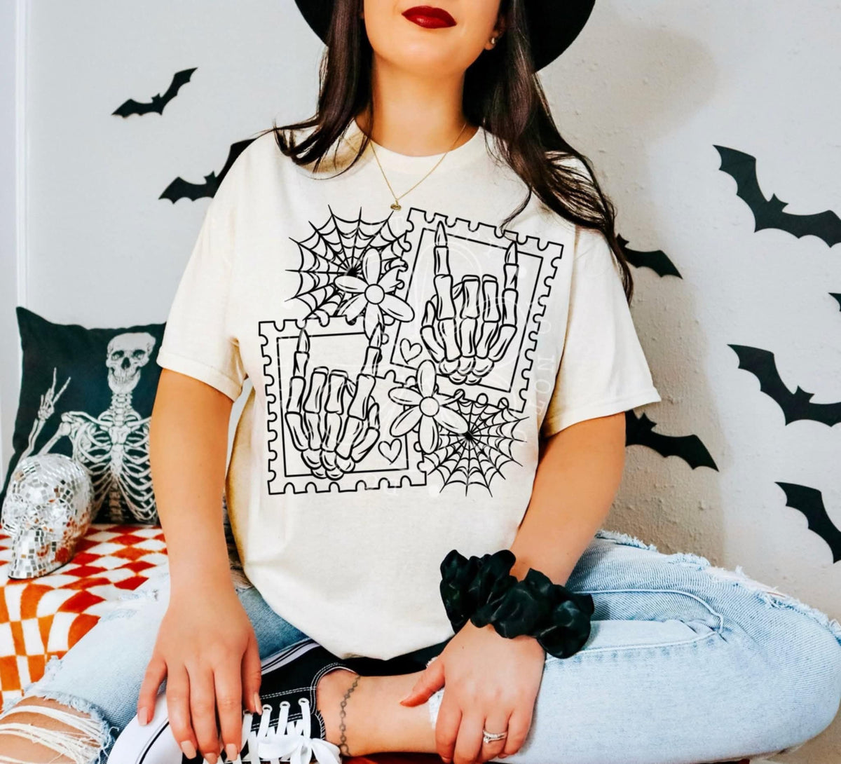 Skellie and Stamps black (lyttle) DTF transfer