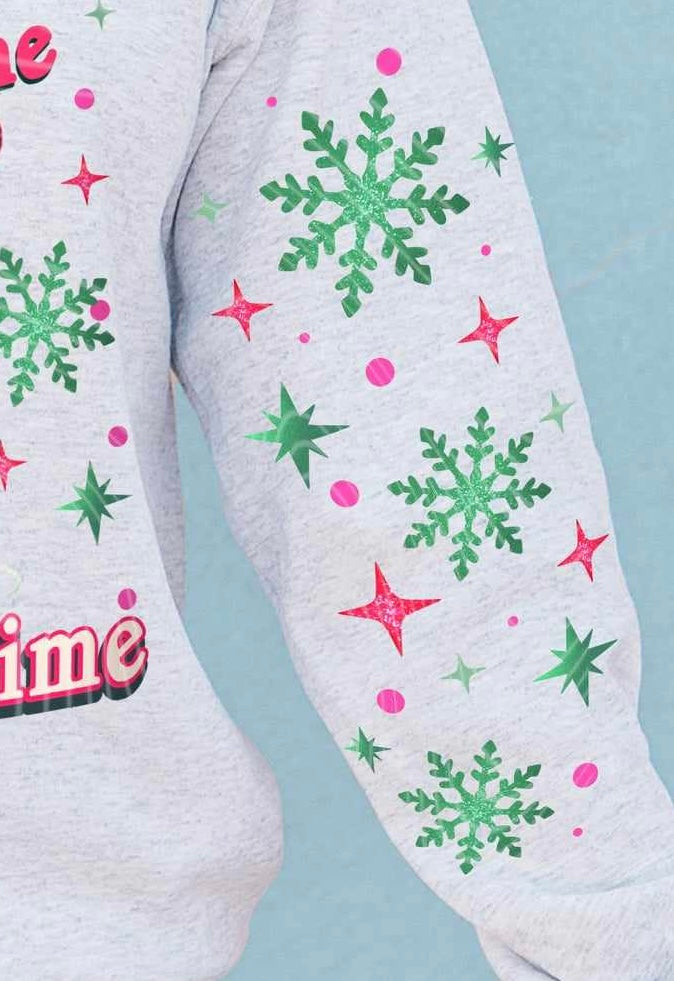 Green snowflakes sleeve (CSC) 73738 DTF transfer