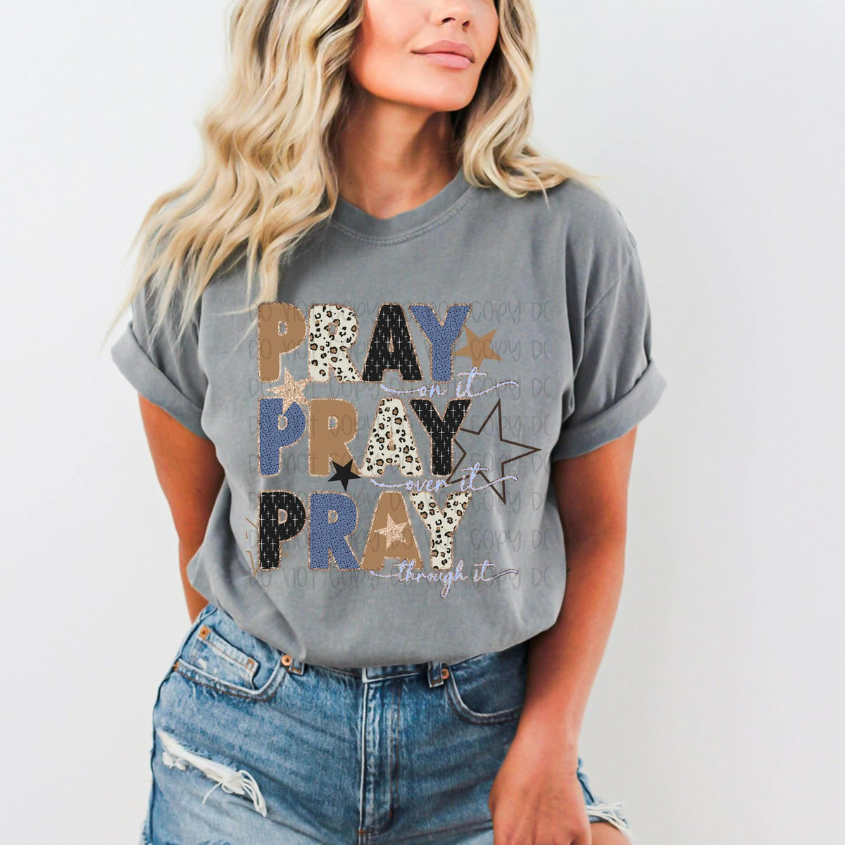 Pray stacked with stars Sunday special DTF transfer