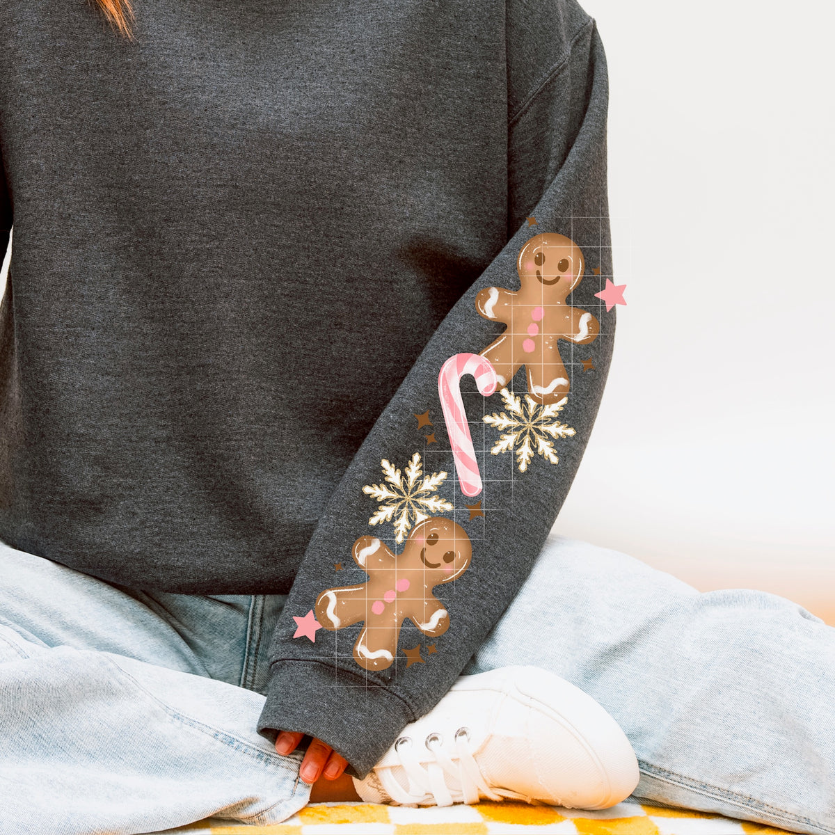 Tis the Season pink gingerbread (SLEEVE) (CSC) DTF Transfer