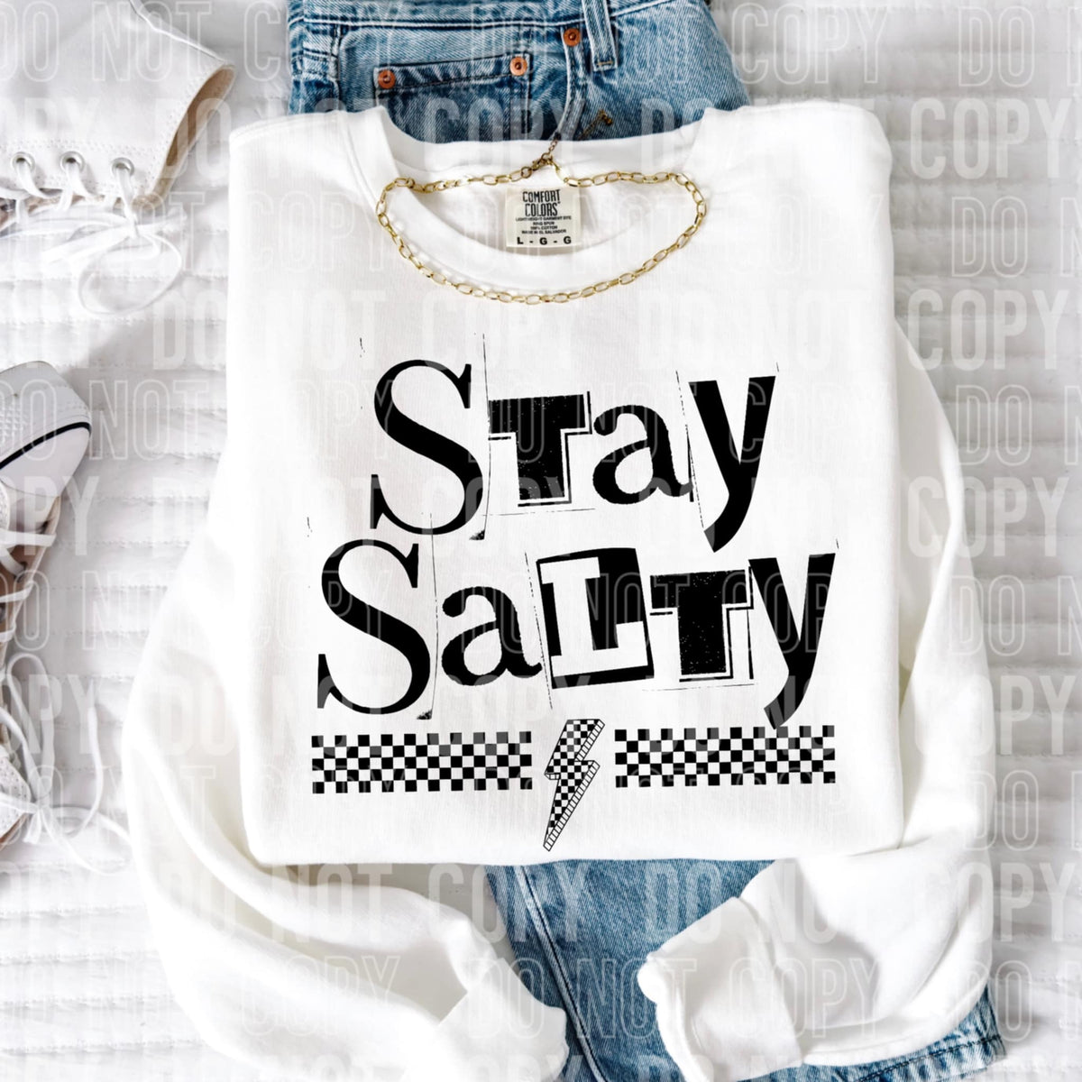 Stay salty lightning bolt 96985 DTF transfer
