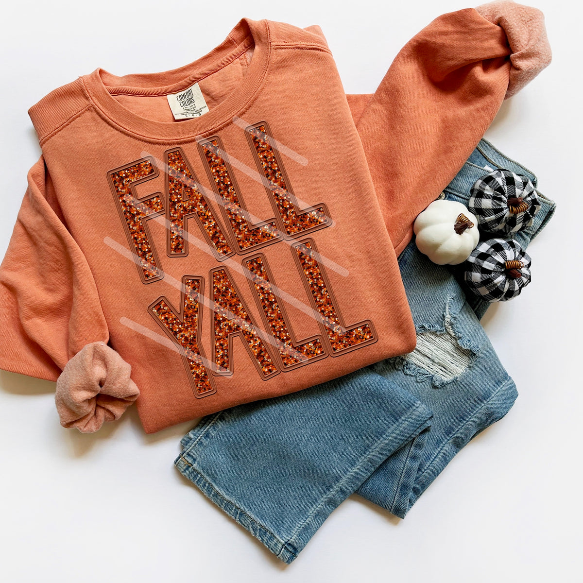 Fall Y’all faux glitter 114066 DTF Transfer