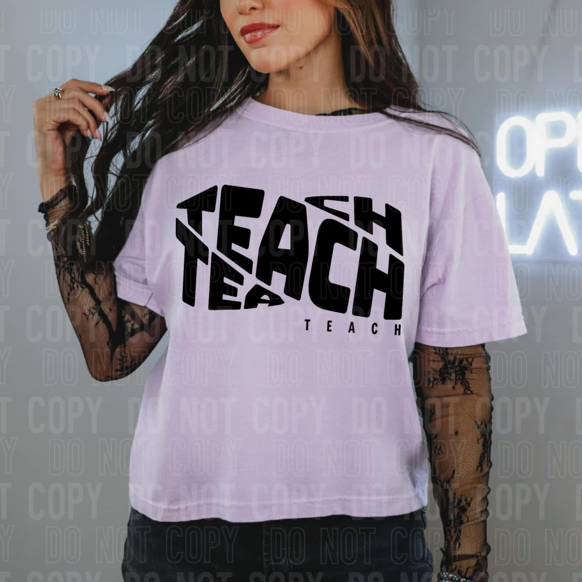 Teach black twisted font (SBB) 94092 DTF transfer