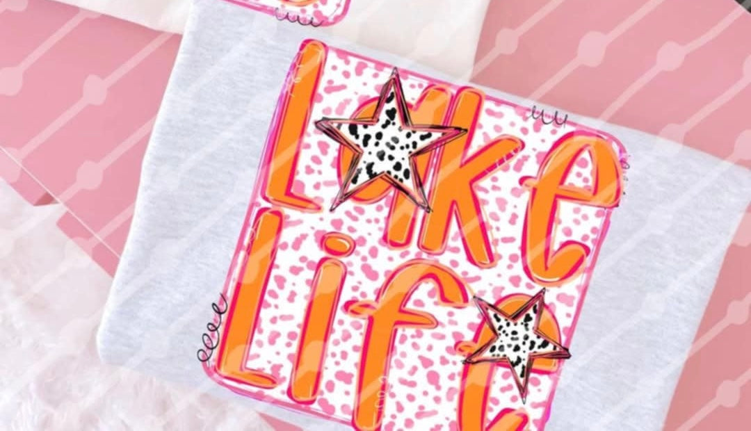 Lake life orange font (JBD) 97220 DTF transfer