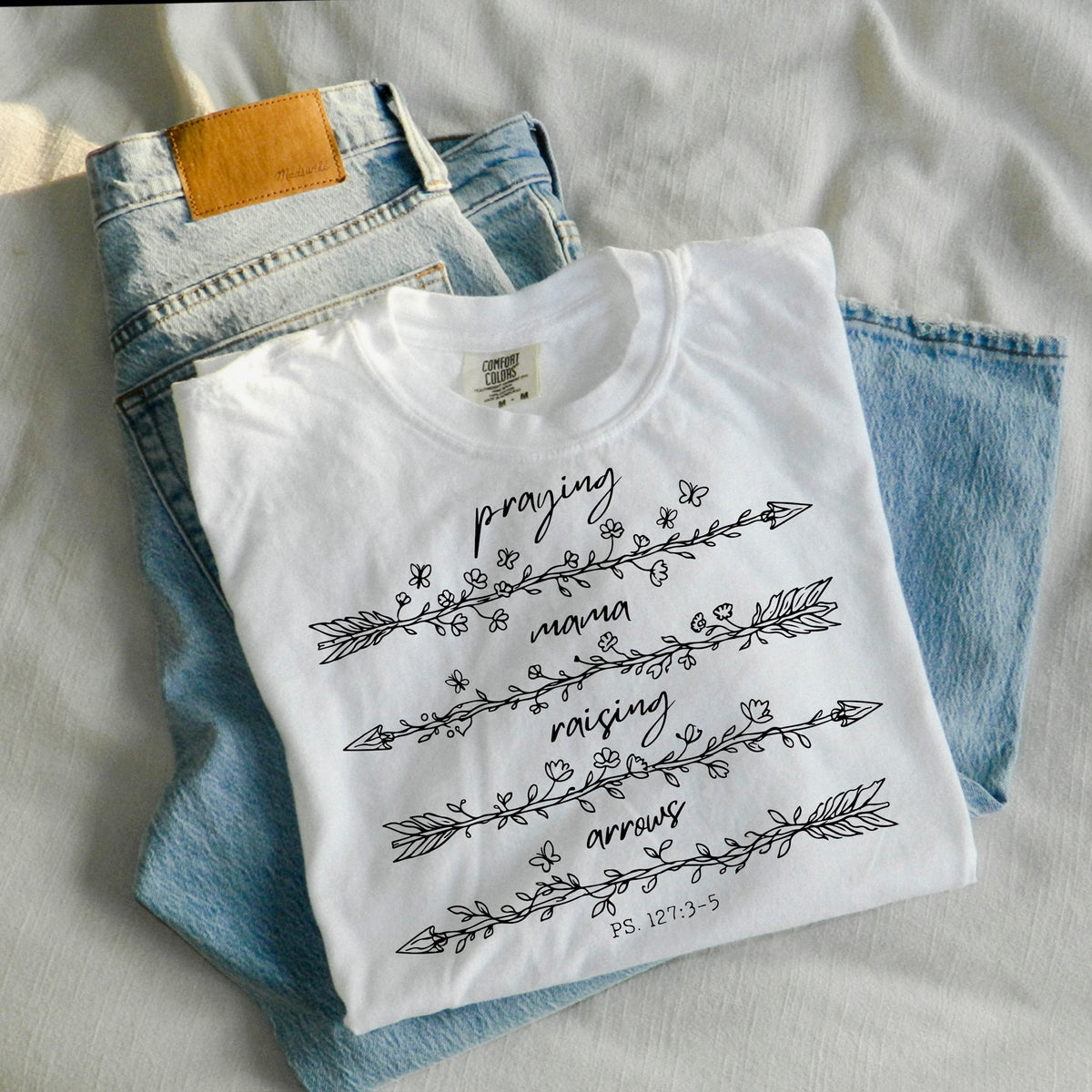 Praying mama arrows (black) (cursive) DTF Transfer